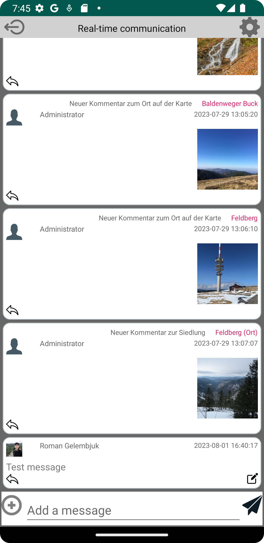 Chat with other hikers