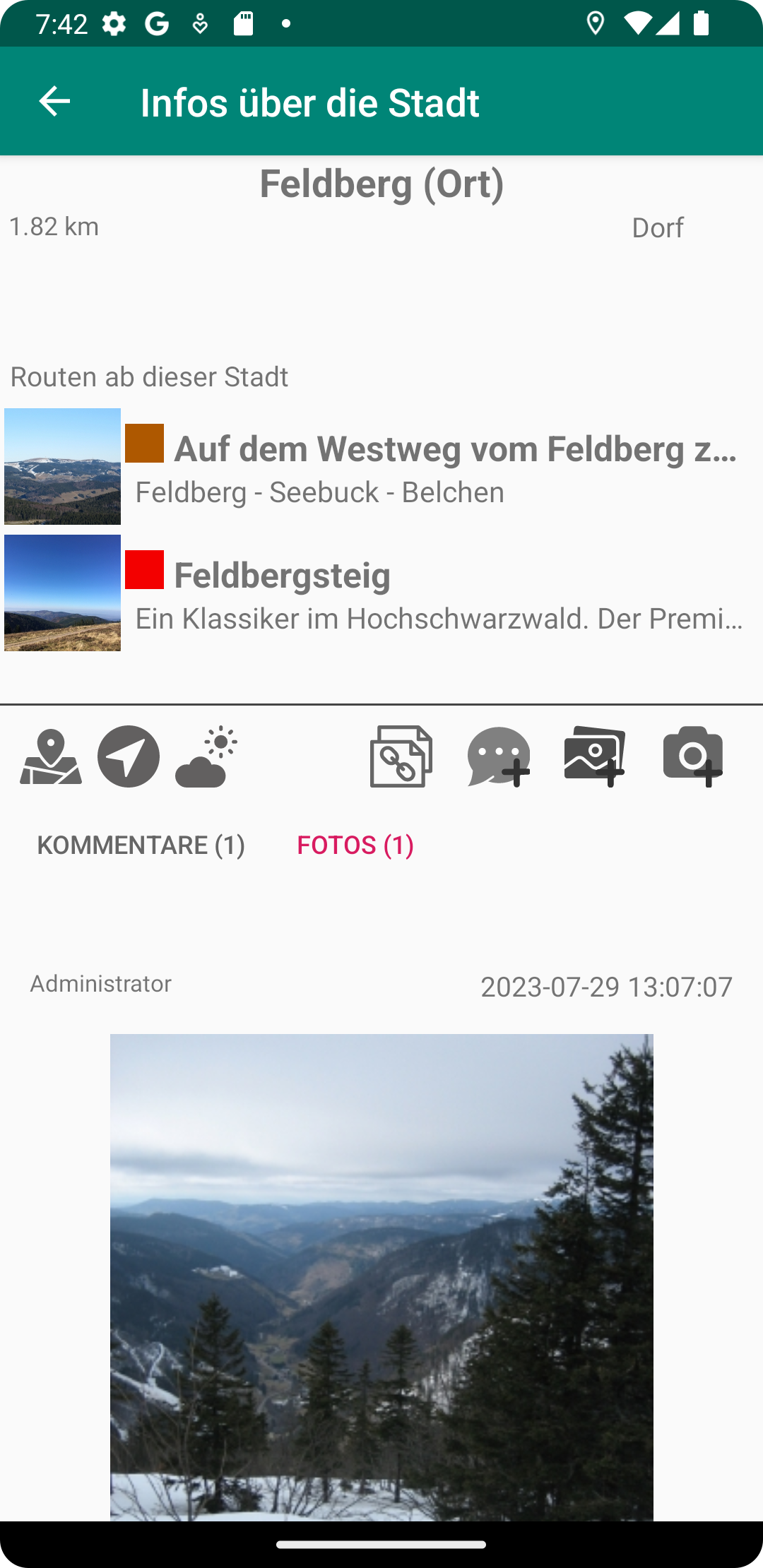 Ortschaften in den Bergen